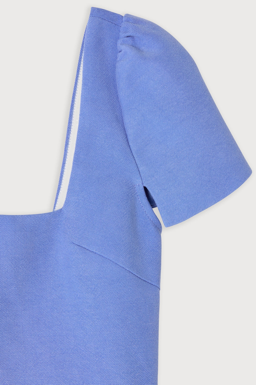 Linen Mix Square Neck Mini Dress